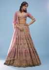 Rose Pink Bridal Lehenga In Raw Silk With Heavy Embroidery - NOOR 2022