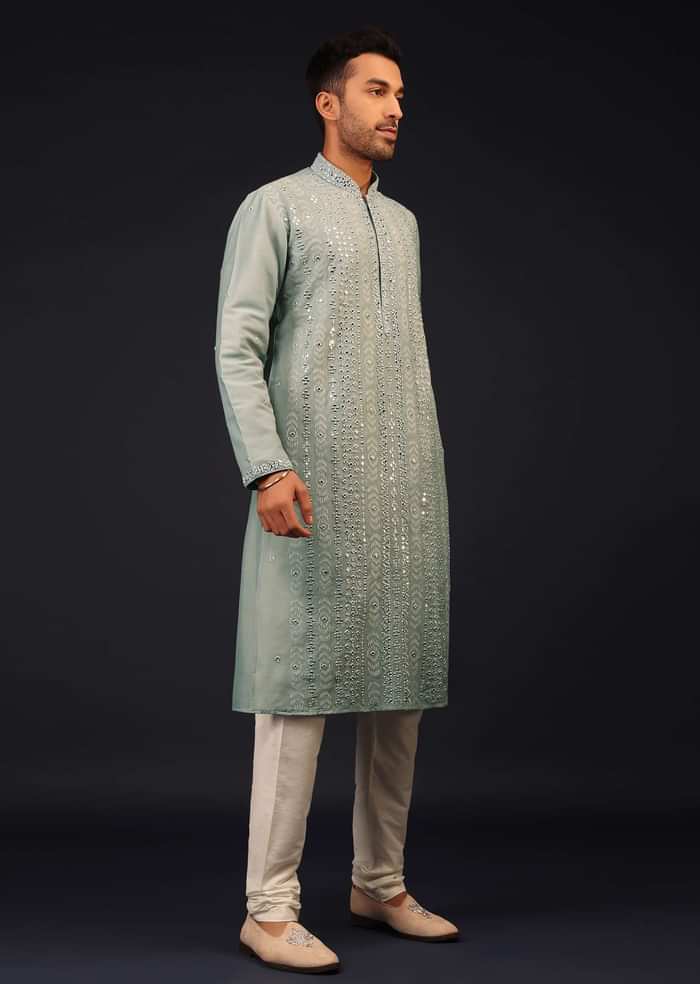 Sage Green Embroidered Kurta Set