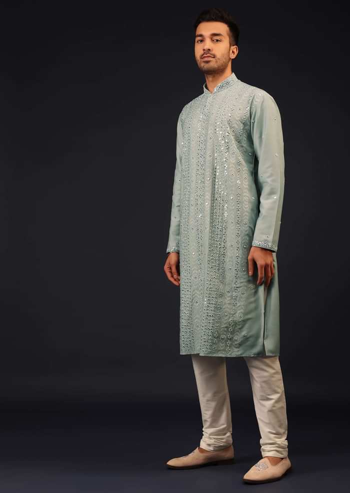 Sage Green Embroidered Kurta Set