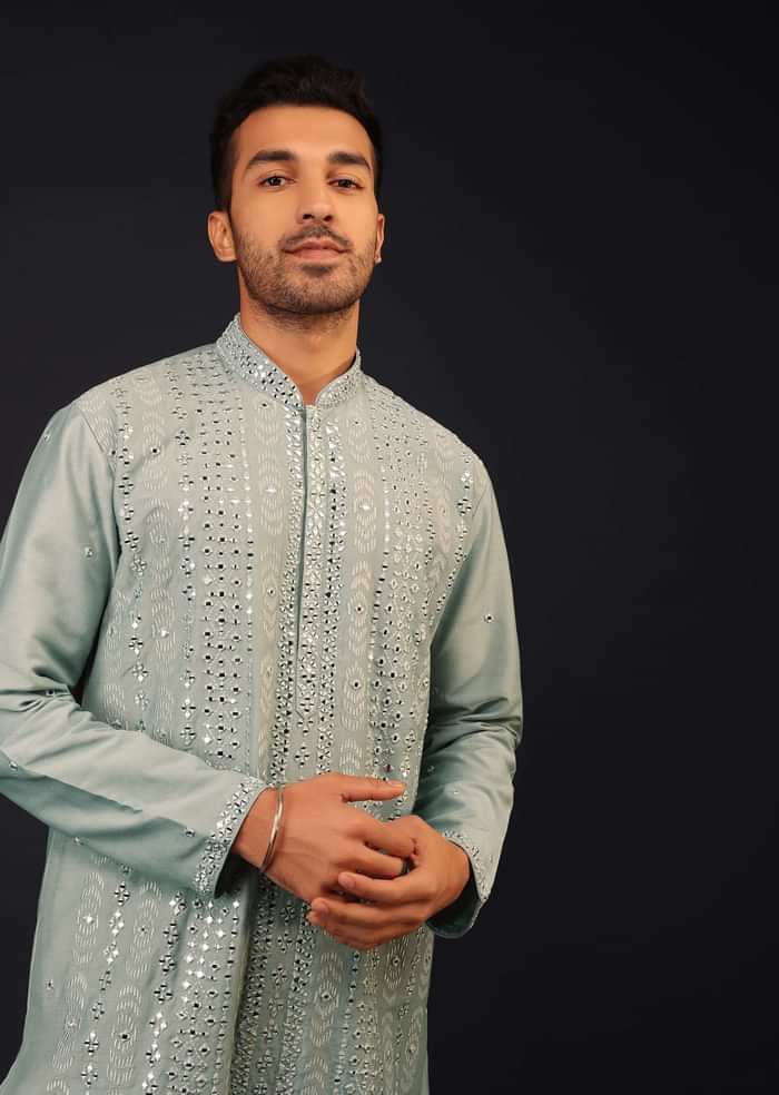 Sage Green Embroidered Kurta Set