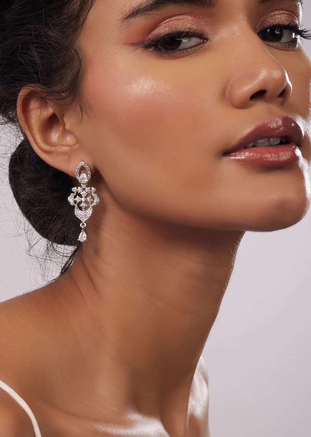 Diamond Necklace Set With Silver Plating