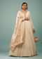 Daisy White Lucknowi Anarkali Suit In Georgette With Embroidery