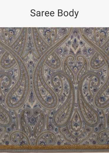Powder Blue Festive Saree Kashmiri Embroidered In Georgette