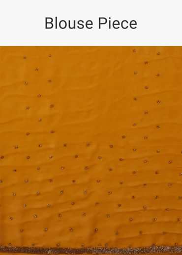 Ocher Yellow Festive Saree Kashmiri Embroidered In Georgette