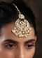 Gold Plated Kundan And Pearl Maang Tika