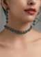 Green Silver Victorian Necklace Set