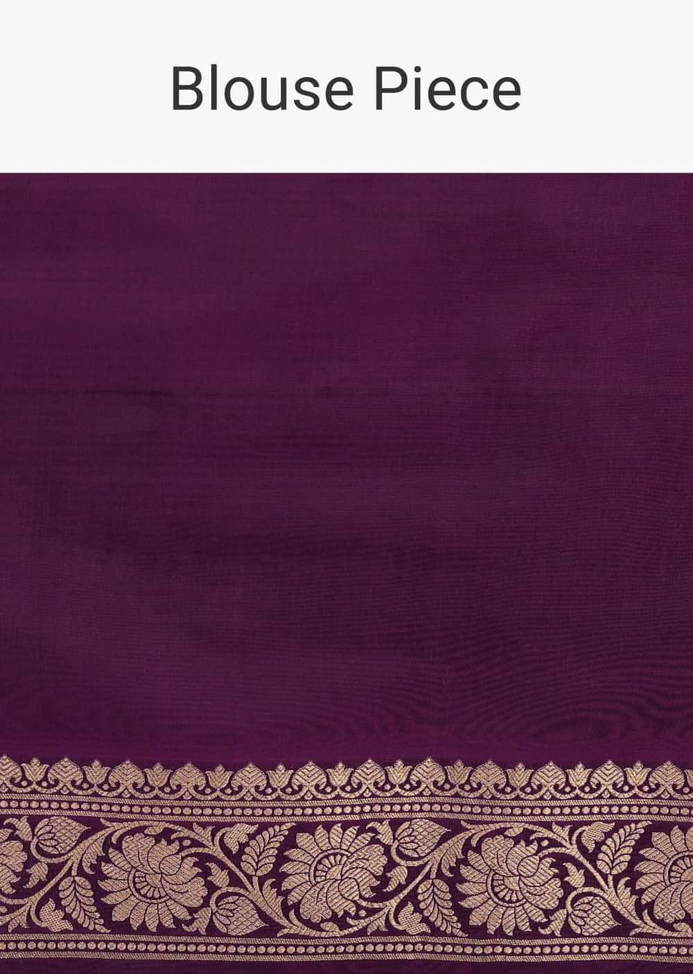 Plum Purple Saree In Pure Banarasi Silk With Upada Zari Weave In Floral Jaal Work