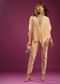 Beige Poncho Top With Trouser Pants In Crepe With Embroidery