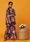 Kalki Multicolor Printed Palazzo And Kurti Set In Georgette For Girls