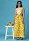 Kalki Mustard Yellow Top And Palazzo Set In Georgette With Mirror Work For Girls