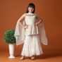 KALKI Off White Kurti And Sharara Set In Georgette For Girls