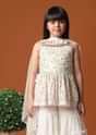 KALKI Off White Kurti And Sharara Set In Georgette For Girls