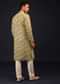 Olive Green Thread-Embroidered Kurta Set