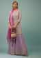 Lavender Purple Sharara Suit With Embroidery And Tie-Dye Dupatta