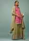 Rose Pink Palazzo Suit With Nile Green Embroidered Palazzo & Dupatta