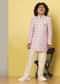 Kalki Pink Sherwani Set With Threadwork In Silk For Boys