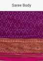 Grape Purple Saree In Silk With Ikat Weave Patola Work