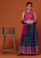 Kalki Rani Pink Lehenga And Blouse Set In Patola Silk With Mirrorwork For Girls