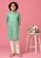 KALKI Sea Green Silk Kurta Set For Boys