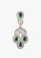 Silver Plated Diamond Necklace Set With Green Stones