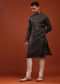 Slate Grey Festive Kurta In Mini Silk With A Cocktail Look