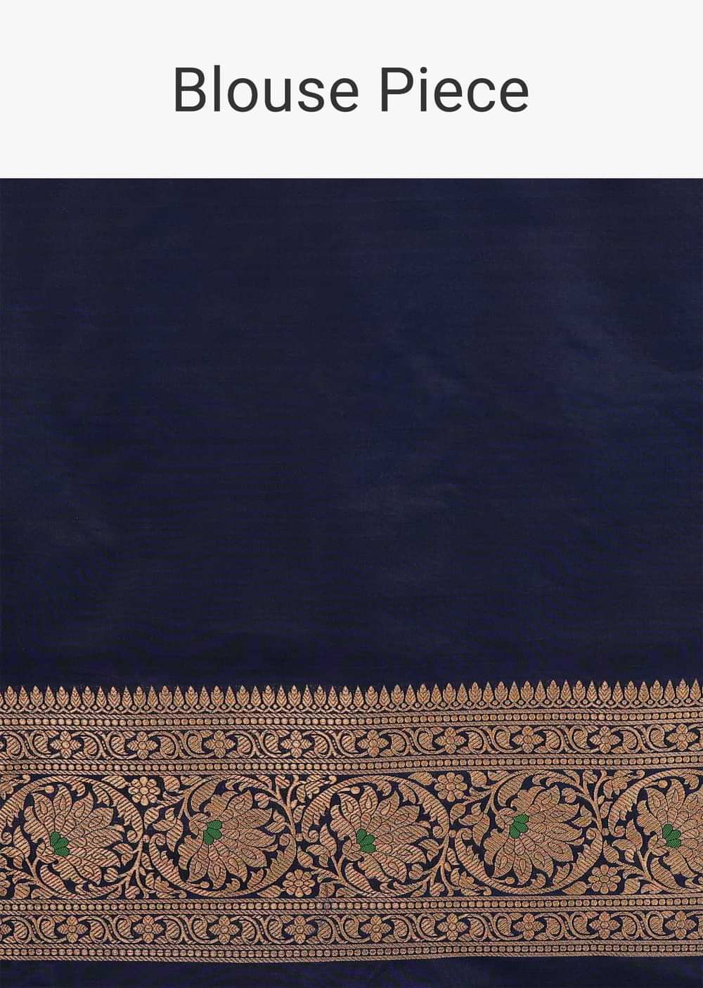 Navy Blue Saree In Pure Banarasi Silk With Upada Zari Weave In Floral Jaal Work