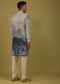 Powder Blue Printed Linen Kurta