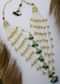 Khushali Green Gold Plated Kundan Satlada Necklace