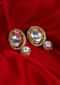 Kundan studded cluster earring with pearl drop only on Kalki