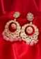 Kundan studded cream chandbali earring only on kalki