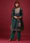 Deep Green Palazzo Suit In Tussar Silk With A Stunning Potli Bag