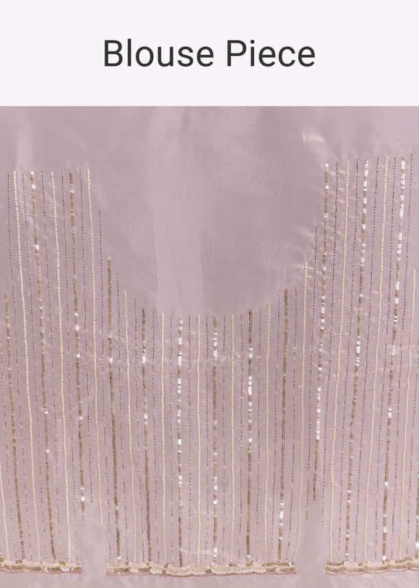 Lavender Crush Tissue Saree With Floral Embroidery