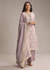 Lavender Purple Banarasi Georgette Palazzo Suit