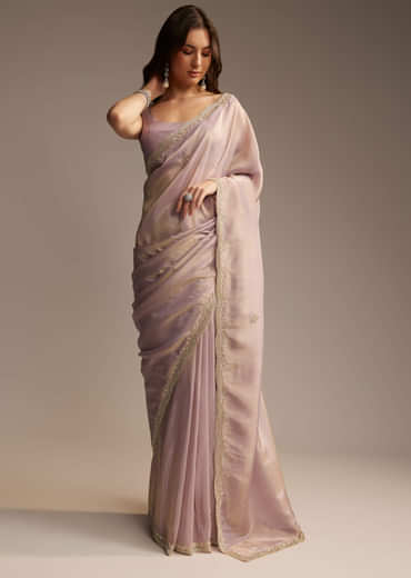 Lavender Tissue Saree with Cutdana  Sequin Work