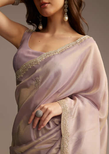 Lavender Tissue Saree with Cutdana  Sequin Work