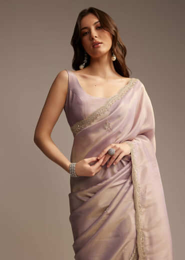 Lavender Tissue Saree with Cutdana  Sequin Work