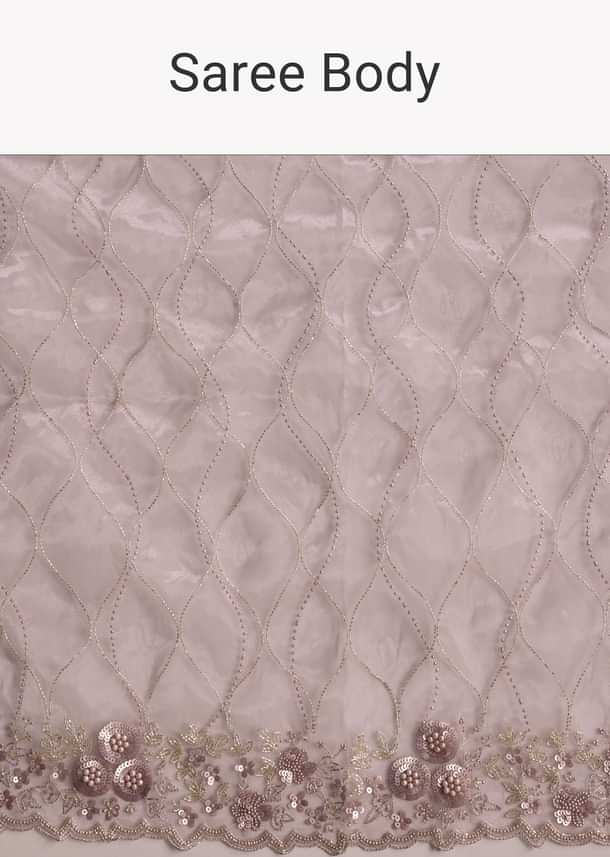 Lavender Tissue Saree With Floral Jaal