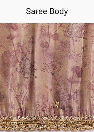Lavender Tissue Saree With Mirror And Cutdana Embroidery