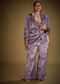 Lavender Velvet Indo Western Set With Embellished Blazer