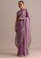Lavender Crushed Tissue Saree With Moti And Cutdana Embroidered Border