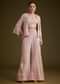 Lavender Georgette Palazzo Set And Lucknowi Cape