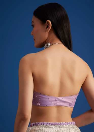 Lavender Purple Ombre Sequins Saree With An Embellished Border