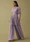 Lavender Purple Palazzo Top Set In Georgette With Sequins Work