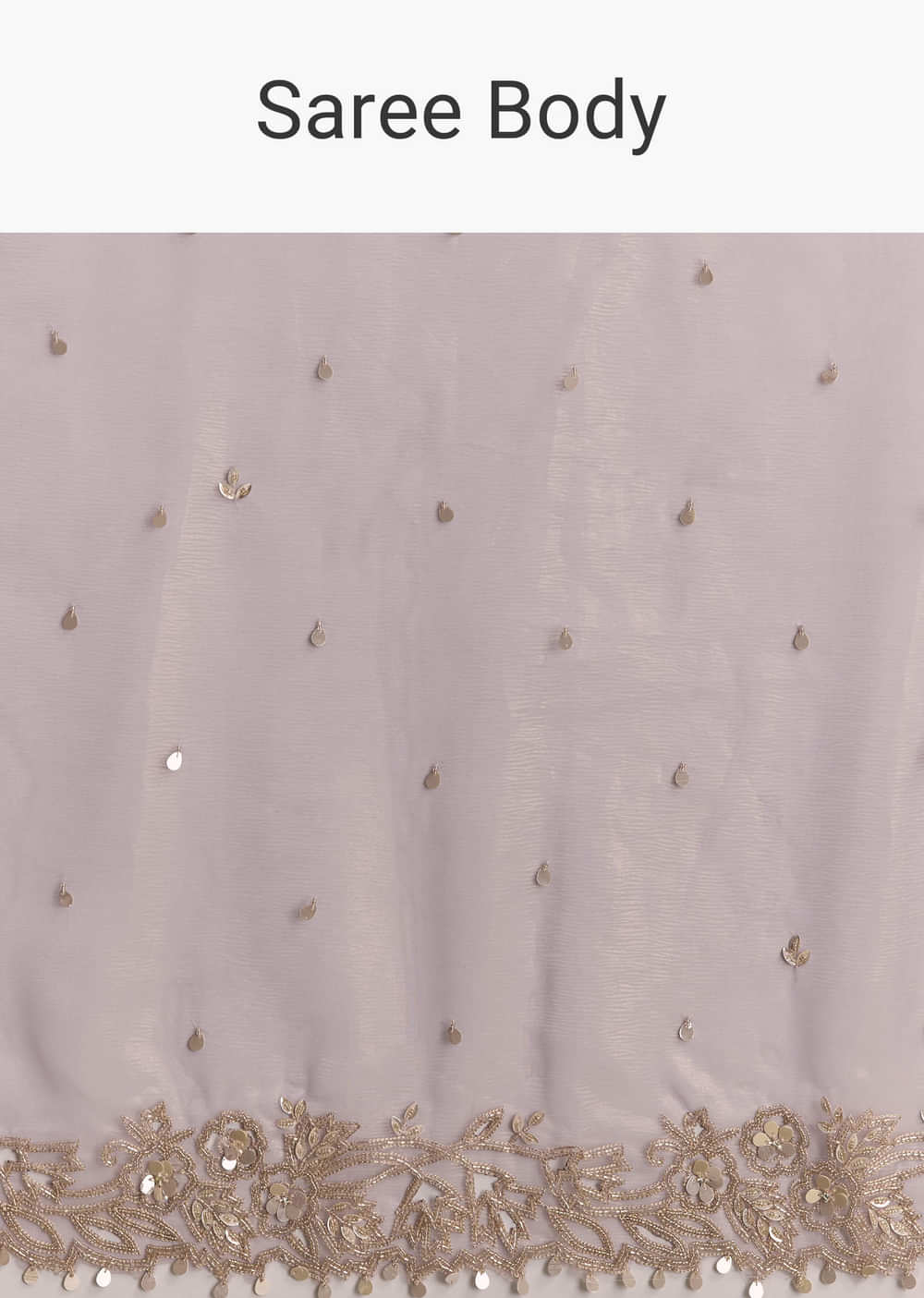 Lavender Tissue Embroidered Saree With Resham And Sequin Work