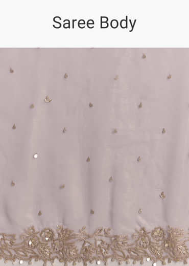 Lavender Tissue Embroidered Saree With Resham And Sequin Work