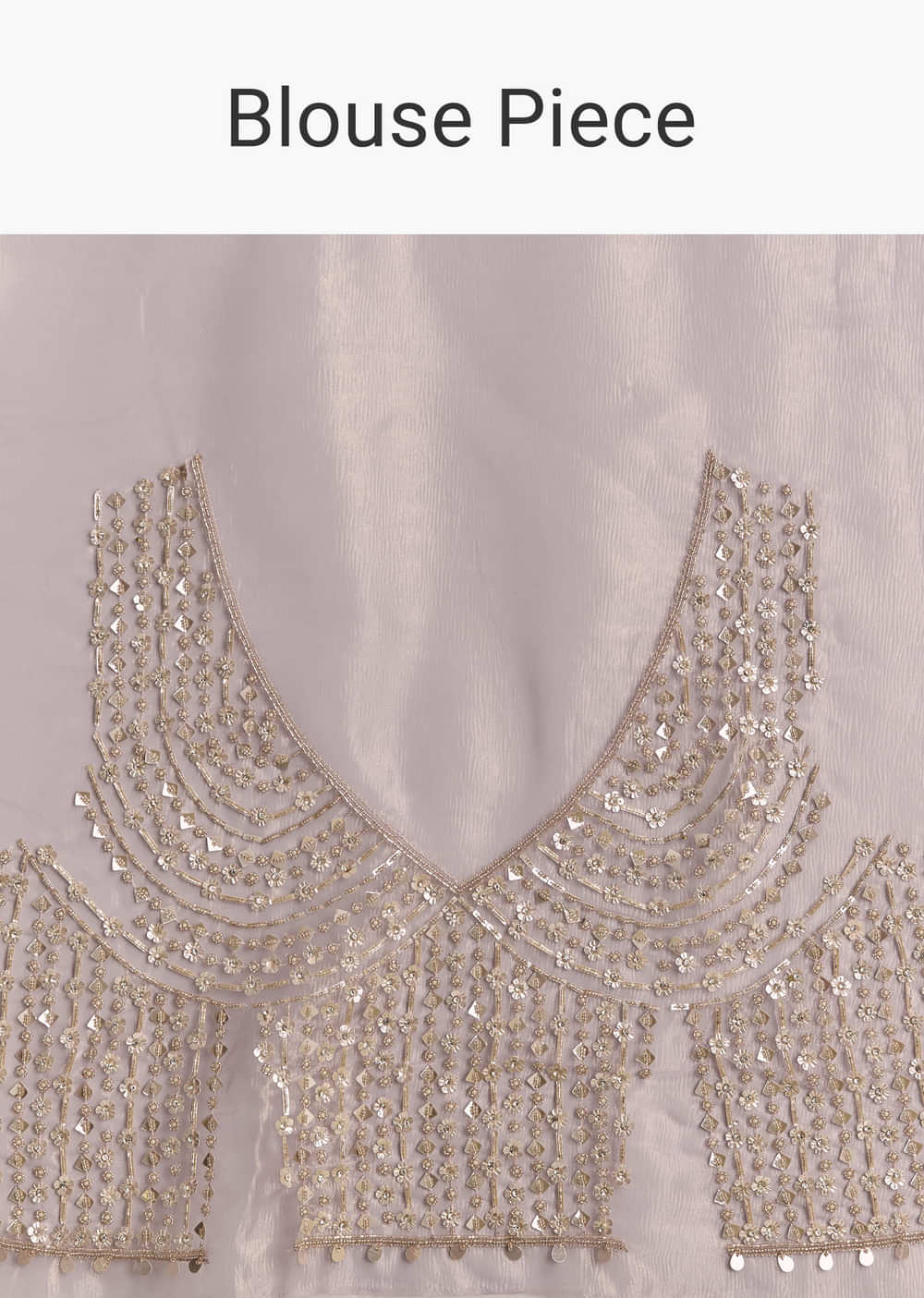 Lavender Tissue Embroidered Saree With Resham And Sequin Work