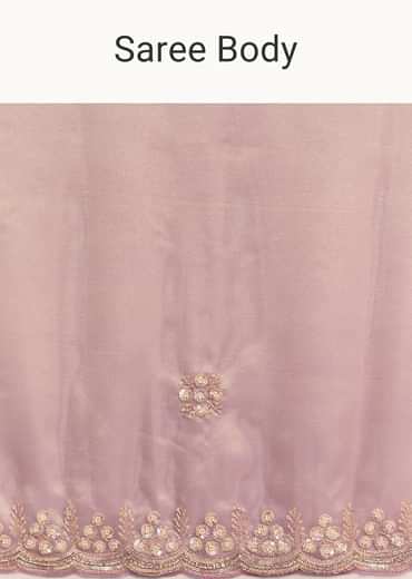 Lavender Tissue Saree Embroidered With Sequins And Cutdana