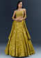 Lemon Yellow Banarasi Silk Bridesmaid Lehenga With Intricate Hand Embroidery
