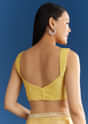 Lemon Yellow Organza Tissue Saree With Beaded Border