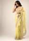 Lemon Yellow Saree In Organza With Gotta Patti And Cut Dana Embroidered Border And Butti Design